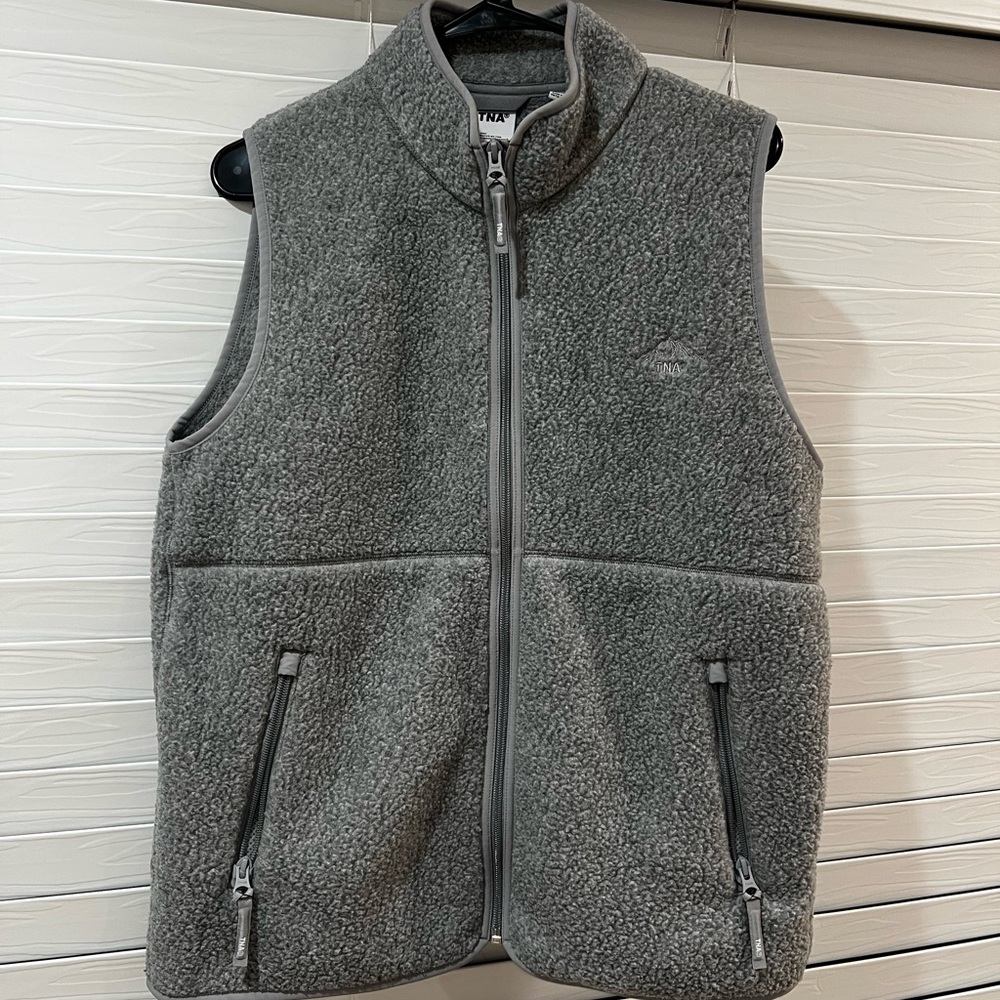 Aritzia Gray Fleece Vest